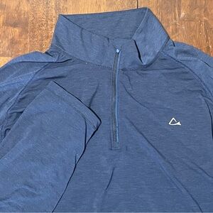 Paradox Mens XL Navy 1/4 Zip Thermal Base Layer Merino Blend Performance Top